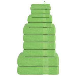 Toalha conjunto 12 peças 100% algodão verde 360 gsm D