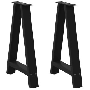 Patas de mesa de centro forma A 2uds acero negro 60x(72-73) cm D