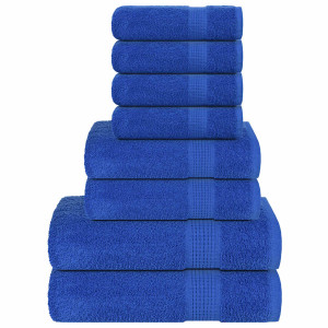 Toalha conjunto 8 peças 100% algodão azul 360 gsm D