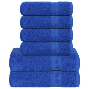 Toalha conjunto 6 peças 100% algodão azul 360 gsm D