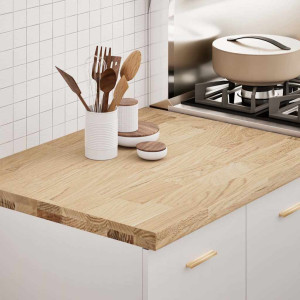 Encimera de cocina rectangular madera maciza roble D