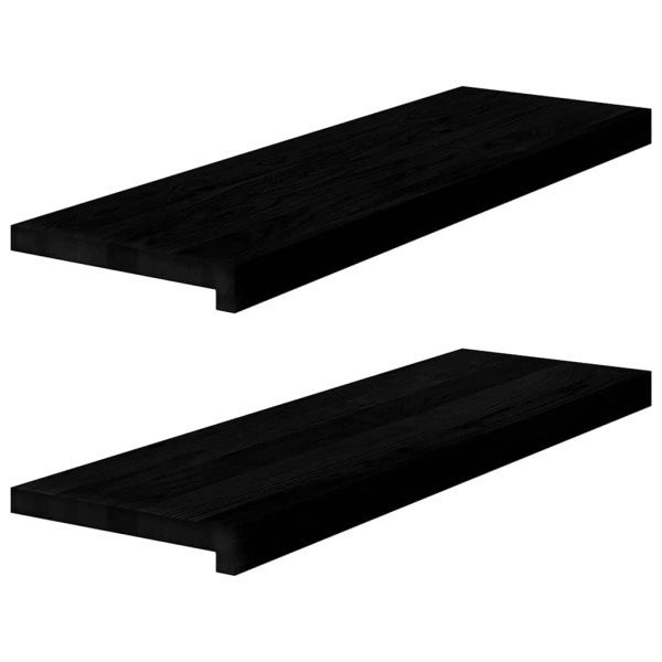 Alféizares de ventana 2 uds madera maciza roble marrón oscuro Alféizares de ventana 2 uds madera maciza roble marrón oscuro D