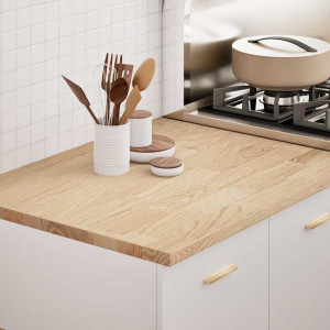 Encimera de cocina rectangular madera maciza roble D