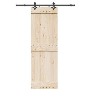 Kit de herrajes para puertas correderas acero negro 152.5 cm D