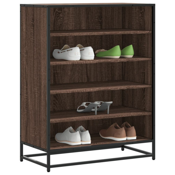 Zapatero de madera y metal marrón roble 75x38x97.5 cm D