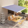 Toldo de lona azul y blanco 350x250 cm 1