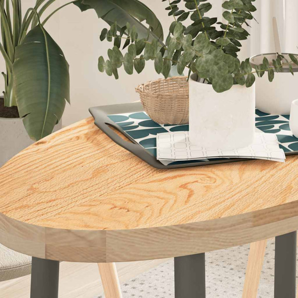 Tablero de mesa ovalado madera maciza de roble 100x50x4 cm D