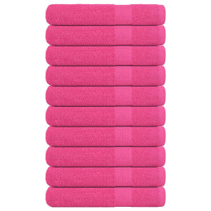 Toallas de sauna 10 uds 100% algodón rosa 80x200 cm 360 gsm D