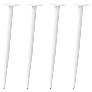 Pernas de mesa centro cônico 4 pcs de aço branco 72-73 cm D