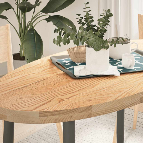 Tablero de mesa ovalado madera maciza de roble 120x60x4 cm D