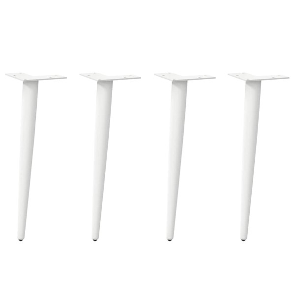 Pernas de mesa central cônico 4 pcs de aço branco 30-31 cm D