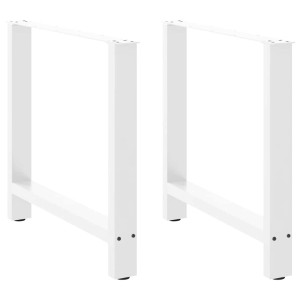 Patas de mesa de centro acero blanco 2 uds 80x(72-73) cm D