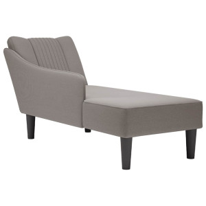 Chaise longue com braço direito em tecido taupe D