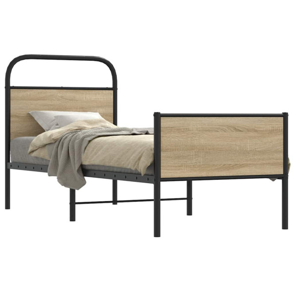 Estructura de cama sin colchón 75x190 cm madera roble Sonoma Estructura de cama sin colchón 75x190 cm madera roble Sonoma D