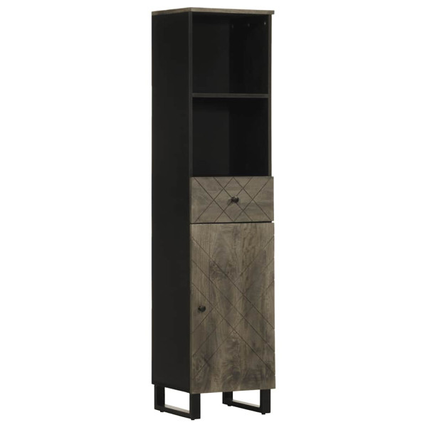 Mueble de baño de madera maciza de mango negro 38x33x160 cm Mueble de baño de madera maciza de mango negro 38x33x160 cm D