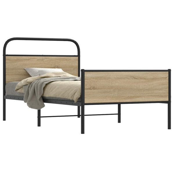 Estructura de cama sin colchón 90x200 cm madera roble Sonoma Estructura de cama sin colchón 90x200 cm madera roble Sonoma D