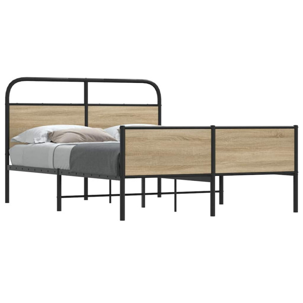 Estructura de cama sin colchón 140x200 cm madera roble Sonoma Estructura de cama sin colchón 140x200 cm madera roble Sonoma D