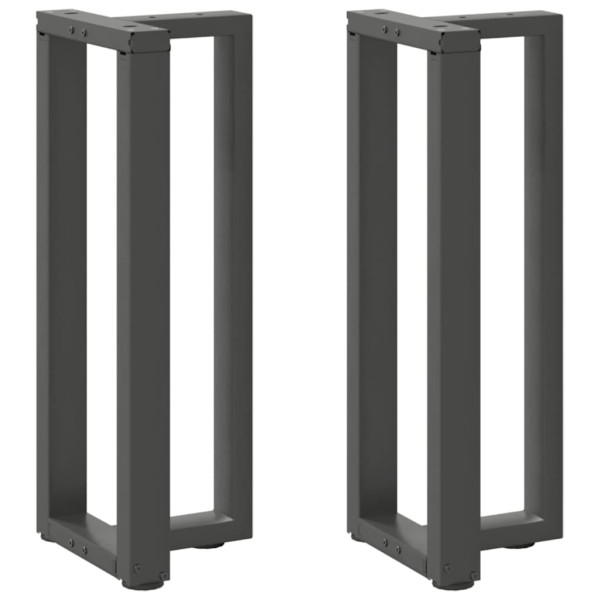Patas de mesa consola en forma de T 2 unidades acero antracita Patas de mesa consola en forma de T 2 unidades acero antracita D