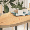 Tablero de mesa ovalado madera maciza de roble 140x60x4 cm 1