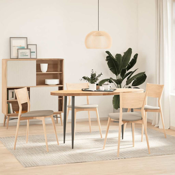 Tablero de mesa ovalado madera maciza de roble 140x60x4 cm M 3