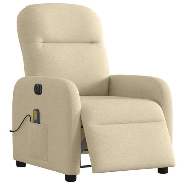 Sillón reclinable de masaje eléctrico tela color crema M 3
