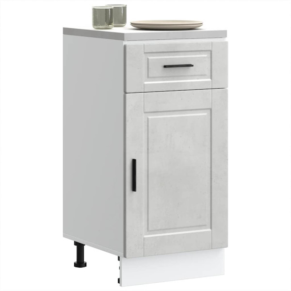 Mueble bajo de cocina porto gris cemento madera reconstituida Mueble bajo de cocina porto gris cemento madera reconstituida D