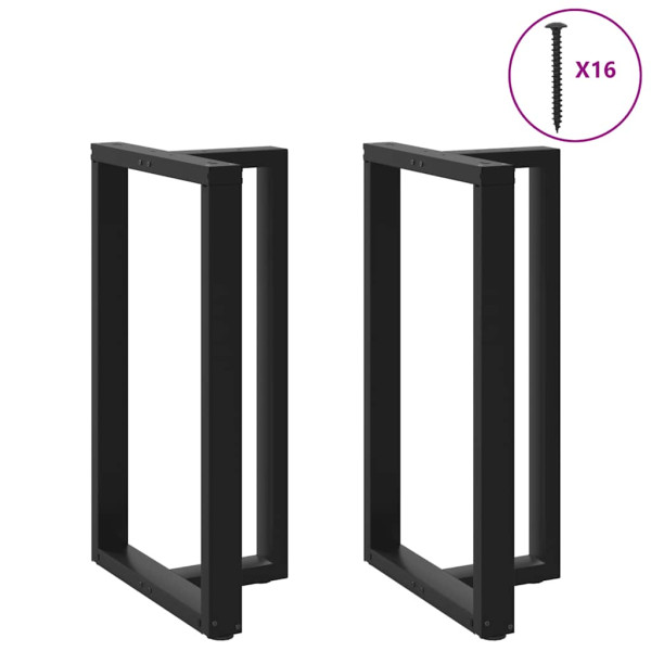Patas de mesa bar forma T 2 uds acero negro 60x35x(101-102) cm M 3