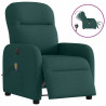 Sillón reclinable de masaje eléctrico tela verde oscuro 1