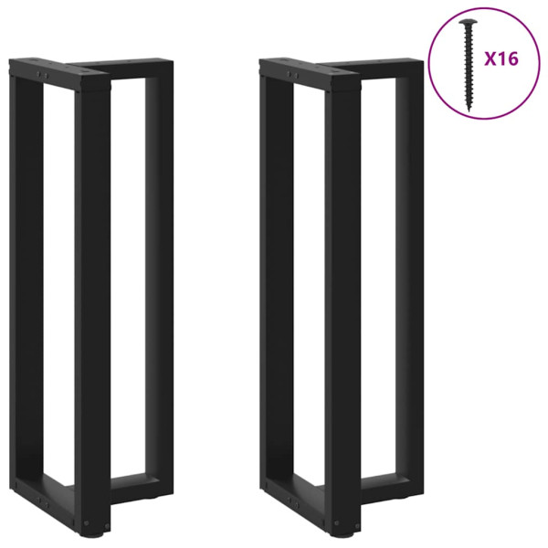 Patas de mesa bar forma T 2 uds acero negro 50x35x(111-112) cm M 3