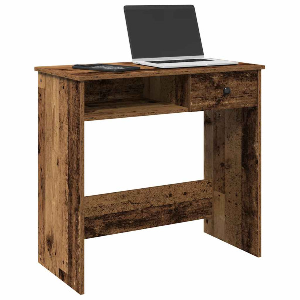 Escritorio de madera ingeniería madera envejecida 80x40x75 cm Escritorio de madera ingeniería madera envejecida 80x40x75 cm D