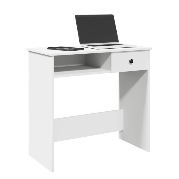 Escritorio de madera contrachapada blanco 80x40x75 cm Escritorio de madera contrachapada blanco 80x40x75 cm D
