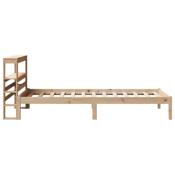 Estructura de cama sin colchón madera maciza pino 75x190 cm M 5