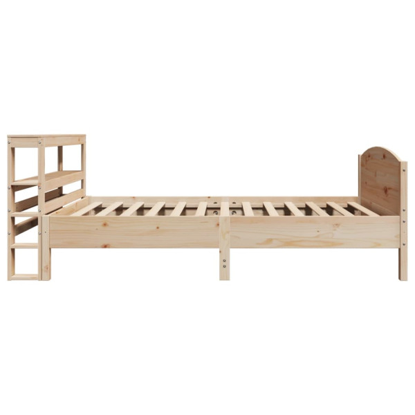 Estructura de cama sin colchón madera maciza pino 75x190 cm M 5