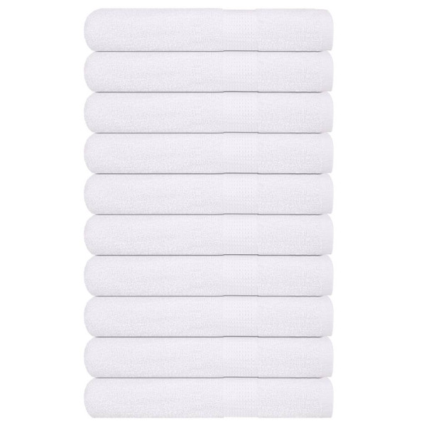 Toallas 10 uds 100% algodón blanco 100x200 cm 600 gsm D