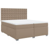 Cama box spring con colchón cuero sintético capuchino 200x200cm 3