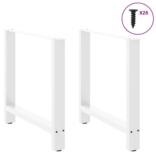 Patas de mesa de centro acero blanco 2 uds 70x(72-73) cm D