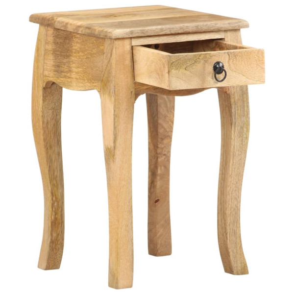 Mesita de noche de madera maciza de mango 28x28x46 cm M 3