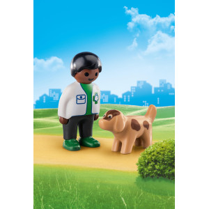 Playmobil 1.2.3 veterinario con perro D