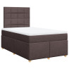 Cama box spring con colchón tela marrón oscuro 120x190 cm 2