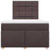 Cama box spring con colchón tela marrón oscuro 120x190 cm 4