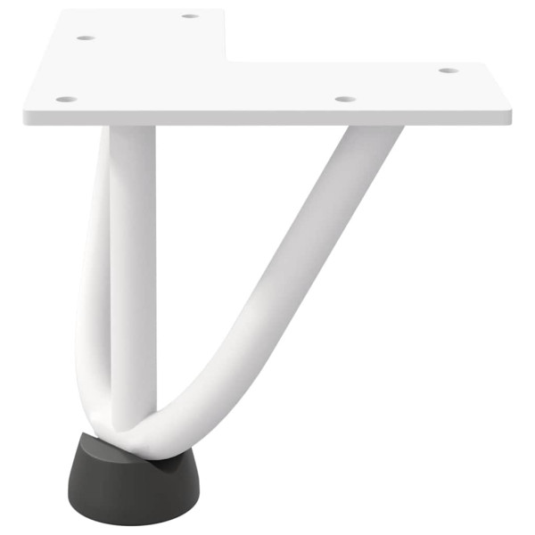Patas de mesa tipo horquilla 4 uds acero macizo blanco 10 cm M 5