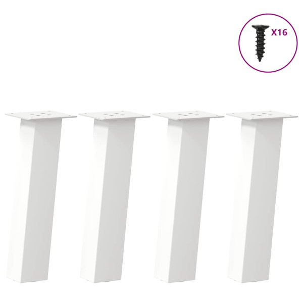 Pernas para mesa de centro 4 peças aço branco 30 cm D