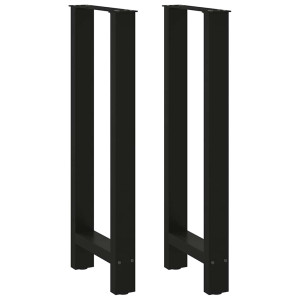 Patas de mesa de centro acero negro 2 uds 40x(100-101) cm D