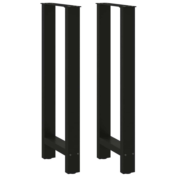 Pés de mesa de aço preto 2 pcs 40x (100-101) cm D