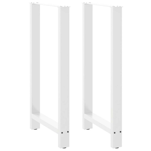 Patas de mesa de centro acero blanco 2 uds 60x(110-111) cm D