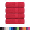 Toallas 4 uds 100% algodón rojo 30x30 cm 360 gsm 2