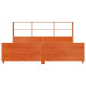 Cama sin colchón madera maciza de pino marrón cera 200x200 cm 4