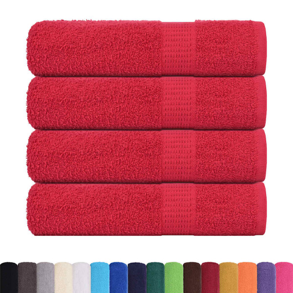 Toallas de baño 4 uds rojo 100x150 cm 360 gsm 100% algodón M 2