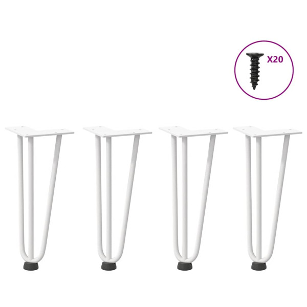 Tabela pernas garfo tipo 4 pcs branco aço sólido 30 cm D