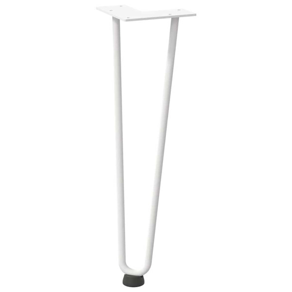 Patas de mesa tipo horquilla 4 uds acero macizo blanco 42 cm M 4